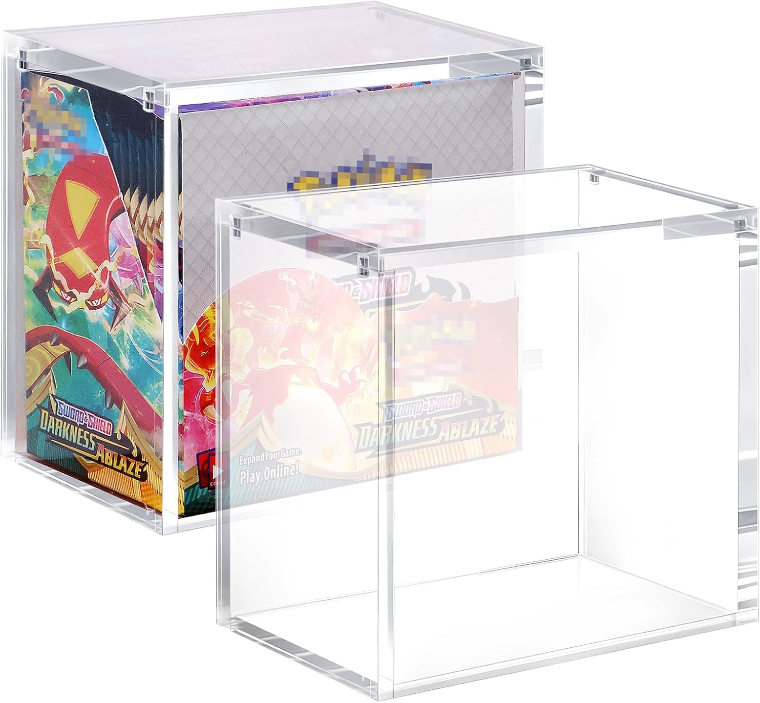 Stackable Acrylic Display Box 5mm Thick Suitable for Elite Trainer's Case ETB - High-Quality Rectangular Protective Cover with Secure Magnetic Closures, Transparent and Durble
