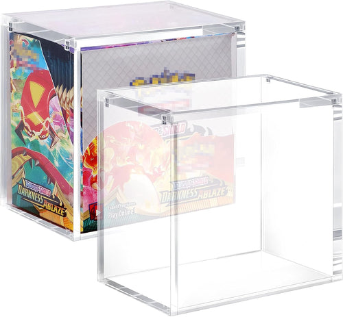 Stackable Acrylic Display Box 5mm Thick Suitable for Elite Trainer's Case ETB - High-Quality Rectangular Protective Cover with Secure Magnetic Closures, Transparent and Durble