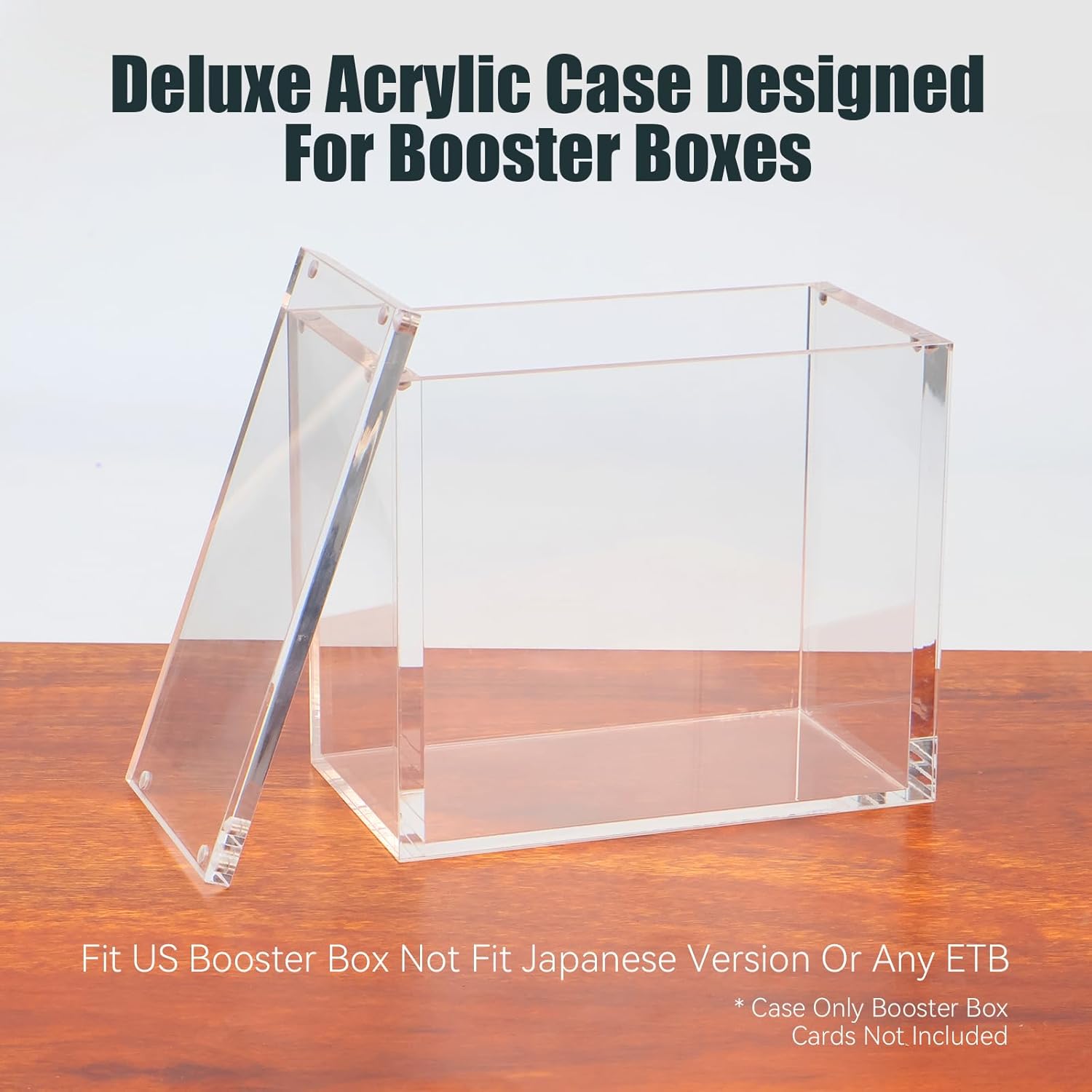 Stackable Acrylic Display Box 5mm Thick Suitable for Elite Trainer's Case ETB - High-Quality Rectangular Protective Cover with Secure Magnetic Closures, Transparent and Durble